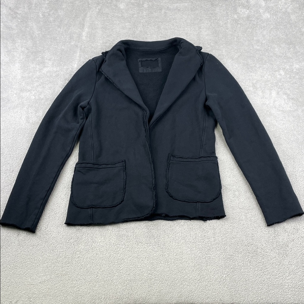 NEW‎ Frank & Eileen XS Blue Dublin Triple Fleece Sweatshirt Blazer FLAW